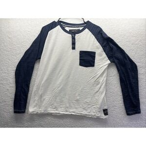 Broken Threads Shirt Mens Large white blue Lightweight crafted Chore comfort Fit